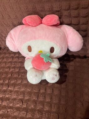 Sanrio My Melody Pink Plush with Strawberry Accessory